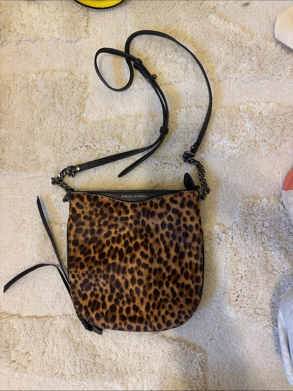 Rebecca Minkoff Leopard Print Crossbody Bag - Black Trim